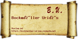 Bockmüller Uriás névjegykártya